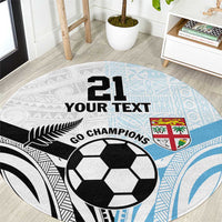 New Zealand-Fiji Football Custom Round Carpet Together Go Champions LT9 Art - Polynesian Pride