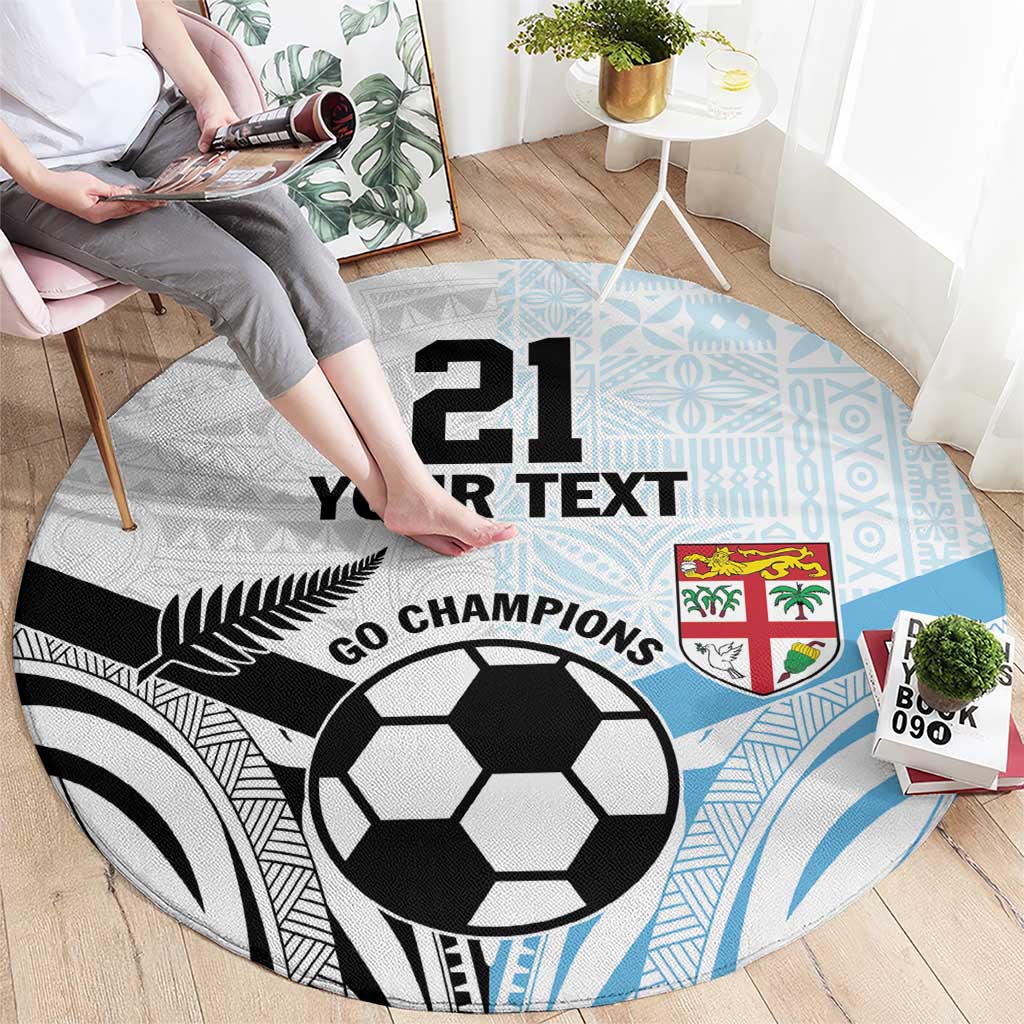 New Zealand-Fiji Football Custom Round Carpet Together Go Champions LT9 - Polynesian Pride