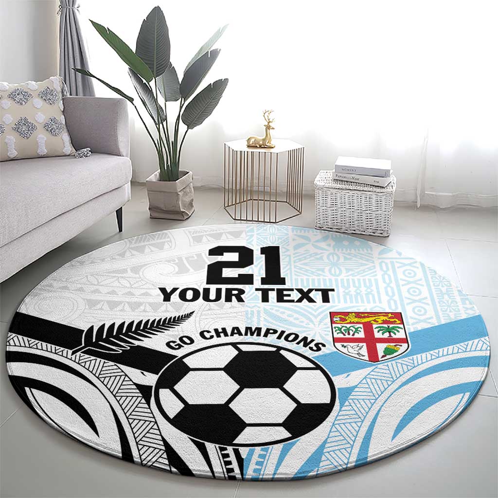 New Zealand-Fiji Football Custom Round Carpet Together Go Champions LT9 - Polynesian Pride