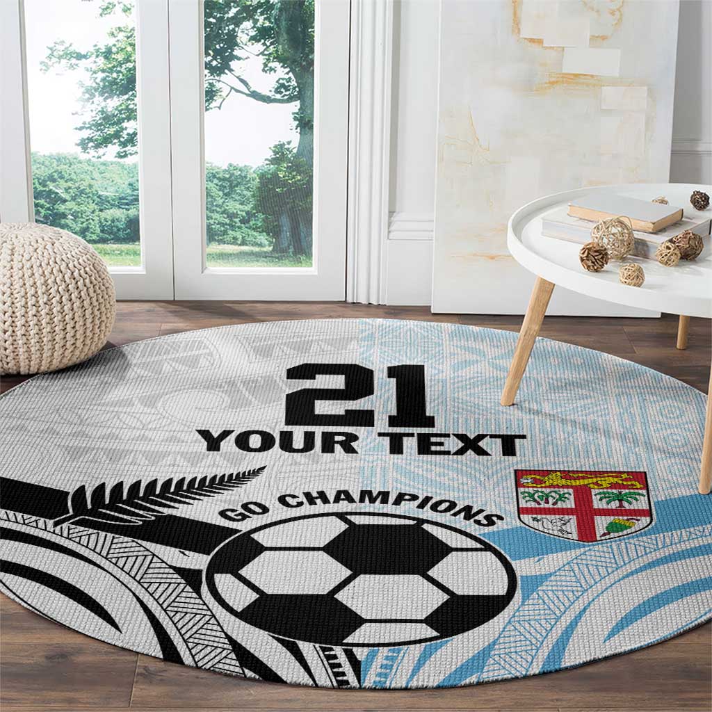 New Zealand-Fiji Football Custom Round Carpet Together Go Champions LT9 - Polynesian Pride