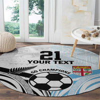 New Zealand-Fiji Football Custom Round Carpet Together Go Champions LT9 - Polynesian Pride