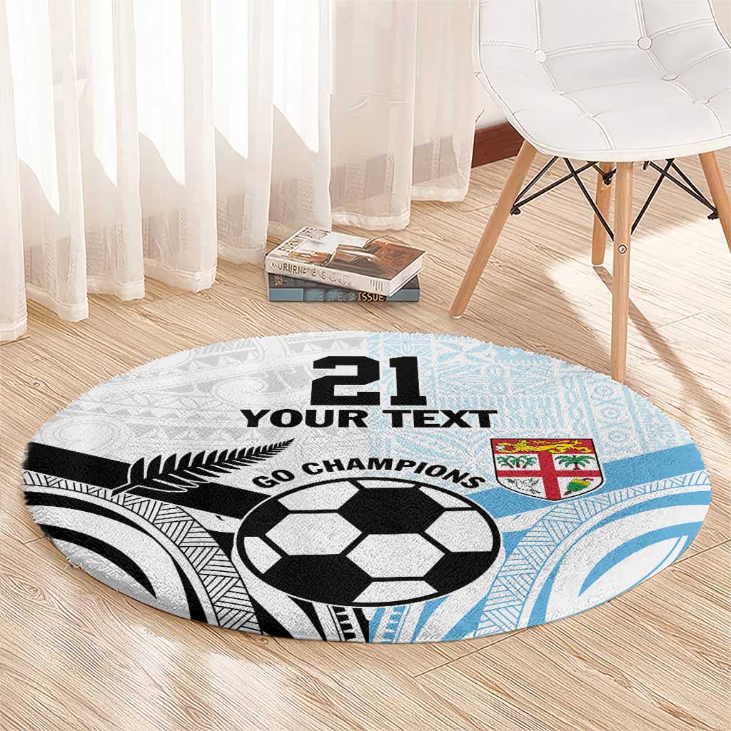 New Zealand-Fiji Football Custom Round Carpet Together Go Champions LT9 - Polynesian Pride