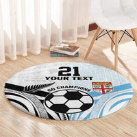 New Zealand-Fiji Football Custom Round Carpet Together Go Champions LT9 - Polynesian Pride