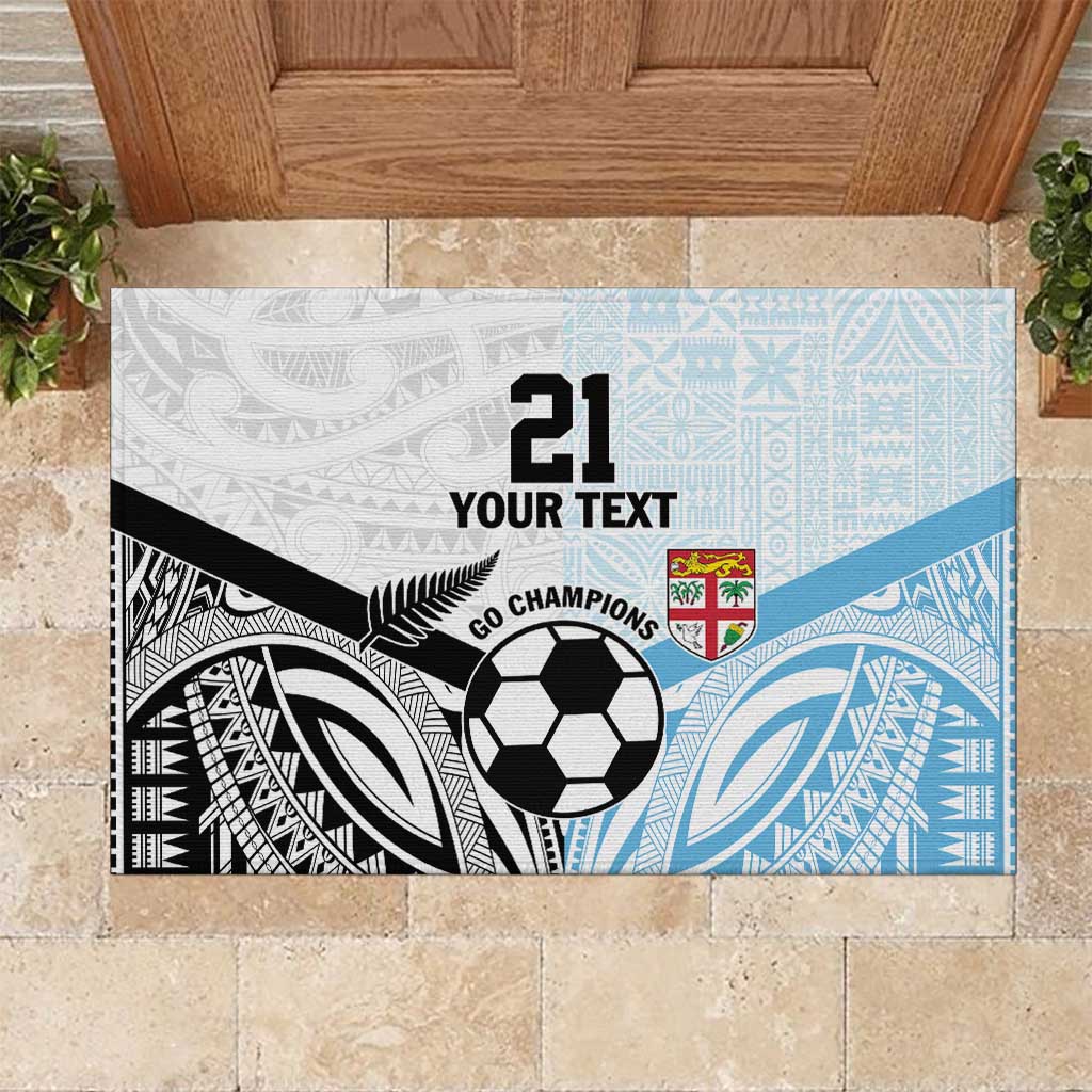 New Zealand-Fiji Football Custom Rubber Doormat Together Go Champions LT9 Art - Polynesian Pride