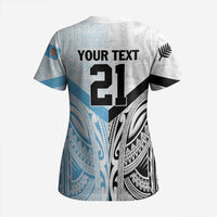 New Zealand-Fiji Football Custom Scrub Top Together Go Champions LT9 - Polynesian Pride