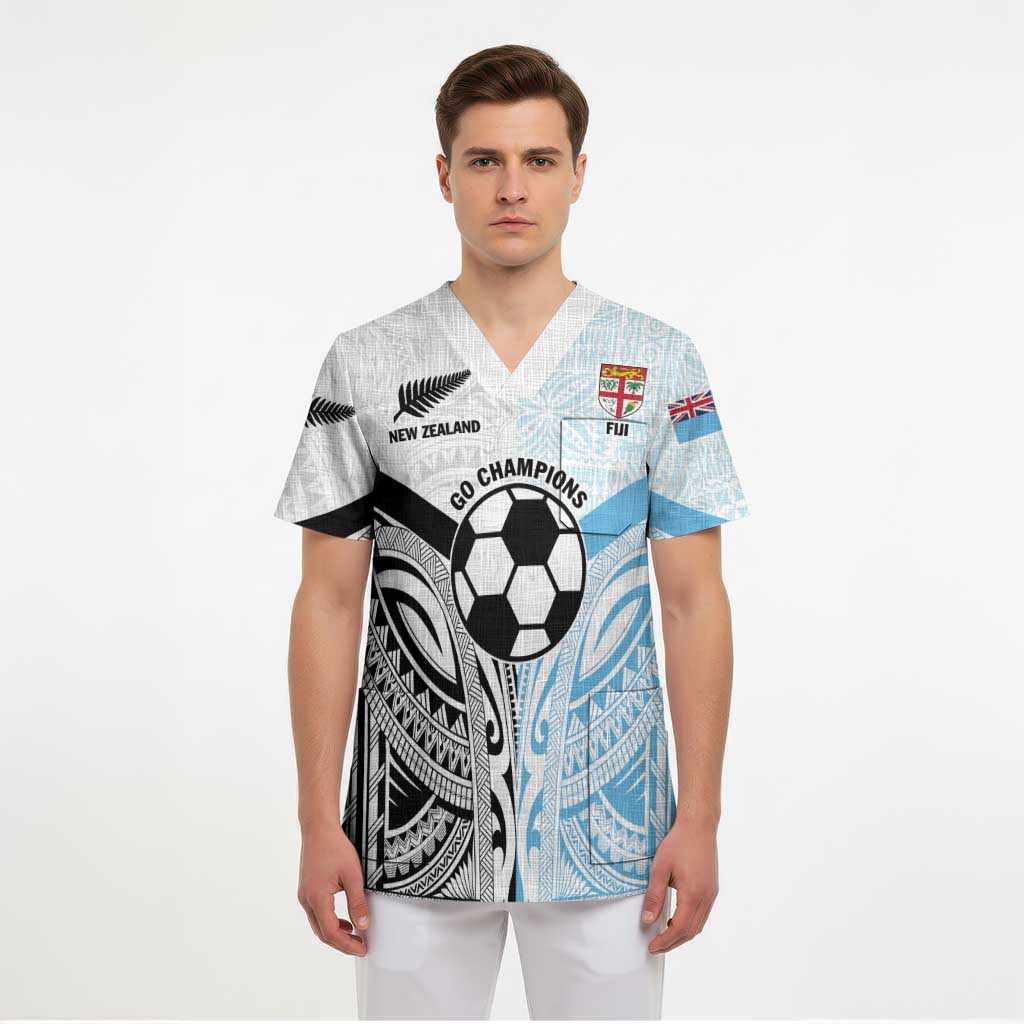 New Zealand-Fiji Football Custom Scrub Top Together Go Champions LT9 - Polynesian Pride