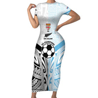 New Zealand-Fiji Football Custom Short Sleeve Bodycon Dress Together Go Champions LT9 Long Dress Art - Polynesian Pride