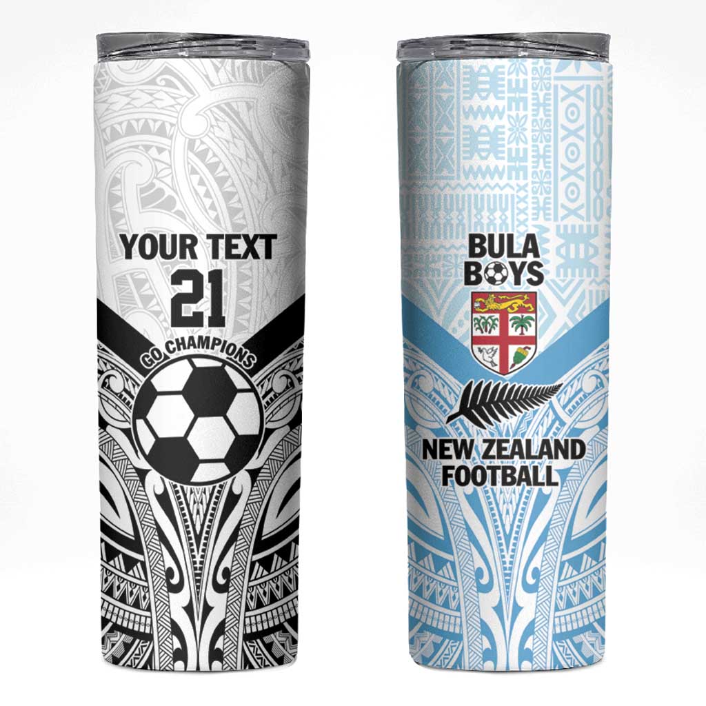 New Zealand-Fiji Football Custom Skinny Tumbler Together Go Champions LT9 Art - Polynesian Pride
