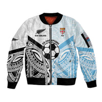 New Zealand-Fiji Football Custom Sleeve Zip Bomber Jacket Together Go Champions LT9 Unisex Art - Polynesian Pride