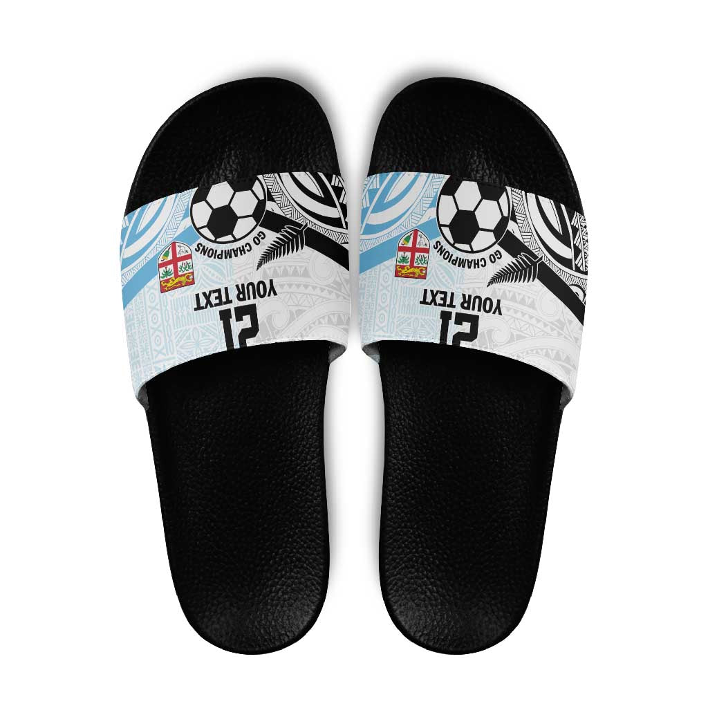 New Zealand-Fiji Football Custom Slide Sandals Together Go Champions LT9 Art - Polynesian Pride