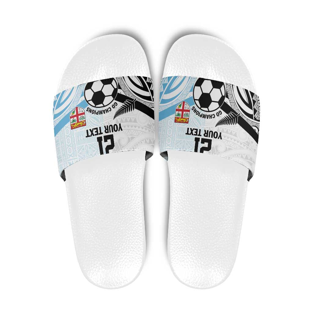 New Zealand-Fiji Football Custom Slide Sandals Together Go Champions LT9 Art - Polynesian Pride