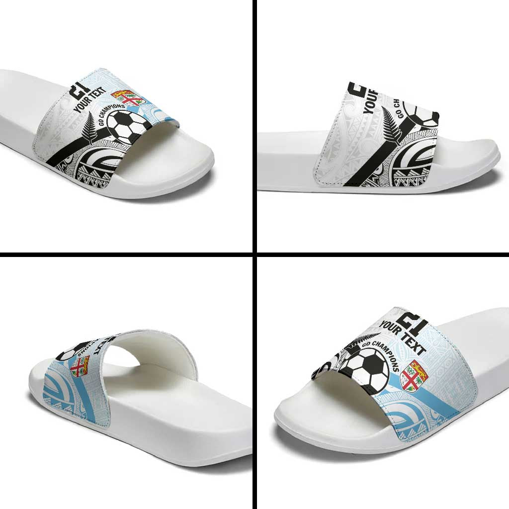New Zealand-Fiji Football Custom Slide Sandals Together Go Champions LT9 - Polynesian Pride