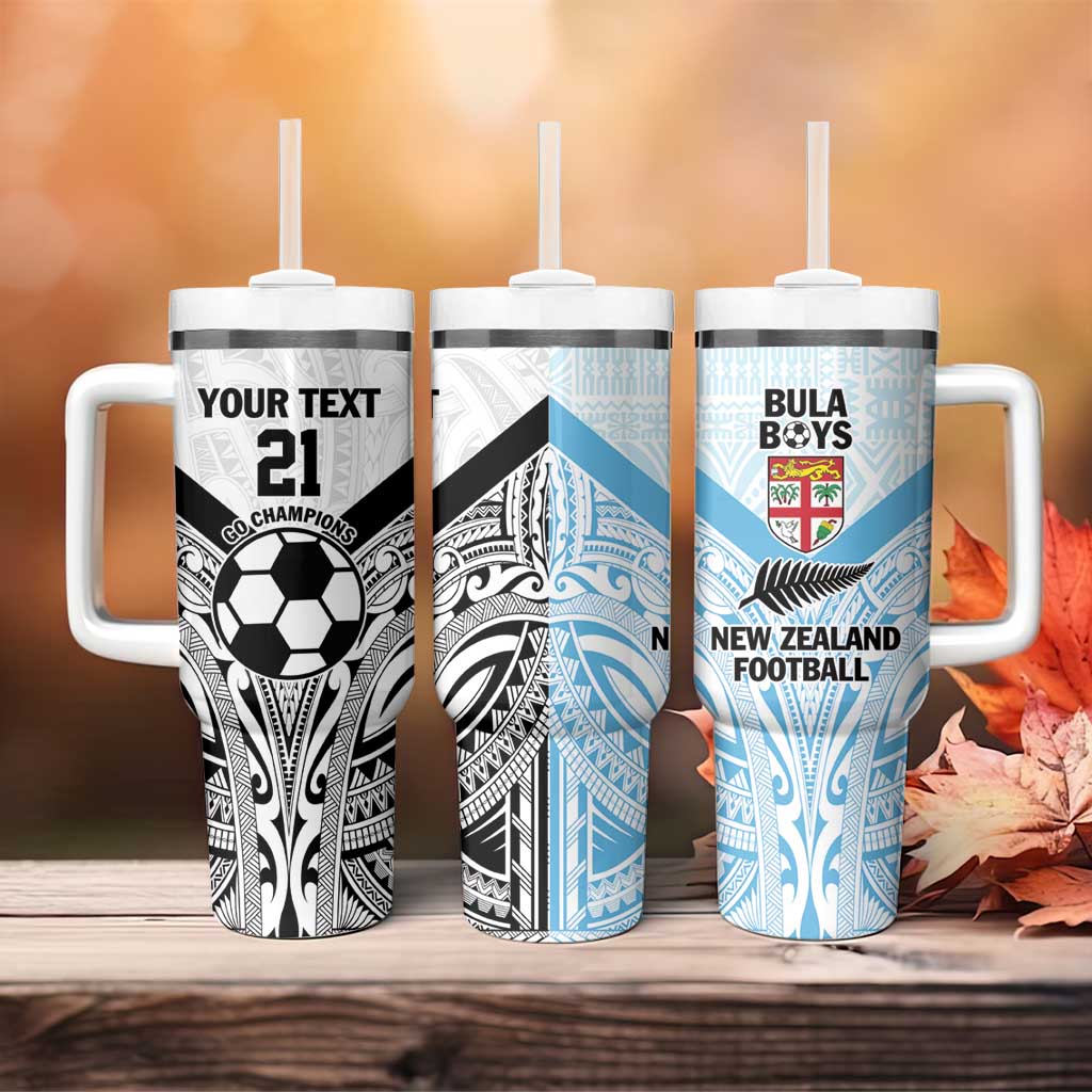 New Zealand-Fiji Football Custom Tumbler With Handle Together Go Champions LT9 - Polynesian Pride