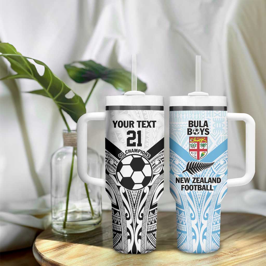 New Zealand-Fiji Football Custom Tumbler With Handle Together Go Champions LT9 - Polynesian Pride