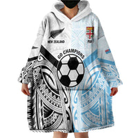 New Zealand-Fiji Football Custom Wearable Blanket Hoodie Together Go Champions LT9 - Polynesian Pride