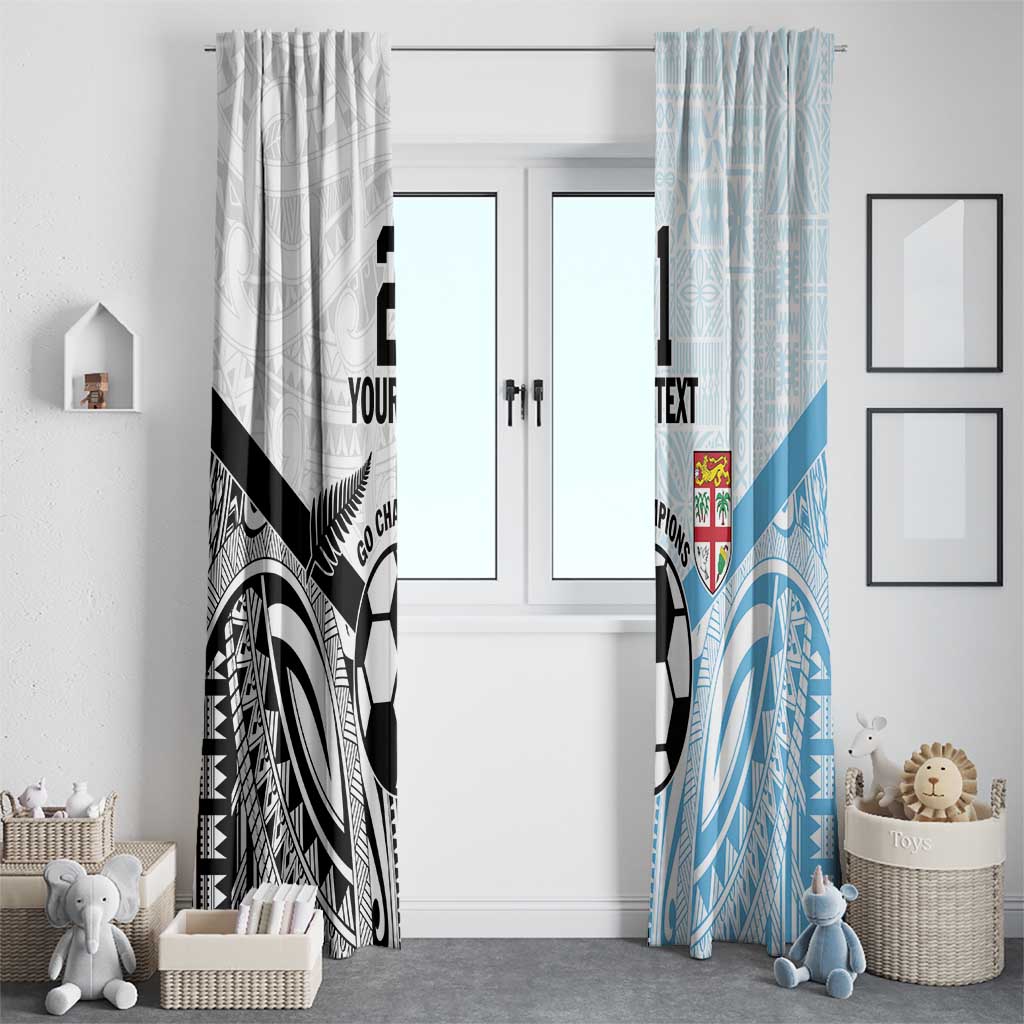 New Zealand-Fiji Football Custom Window Curtain Together Go Champions LT9 - Polynesian Pride
