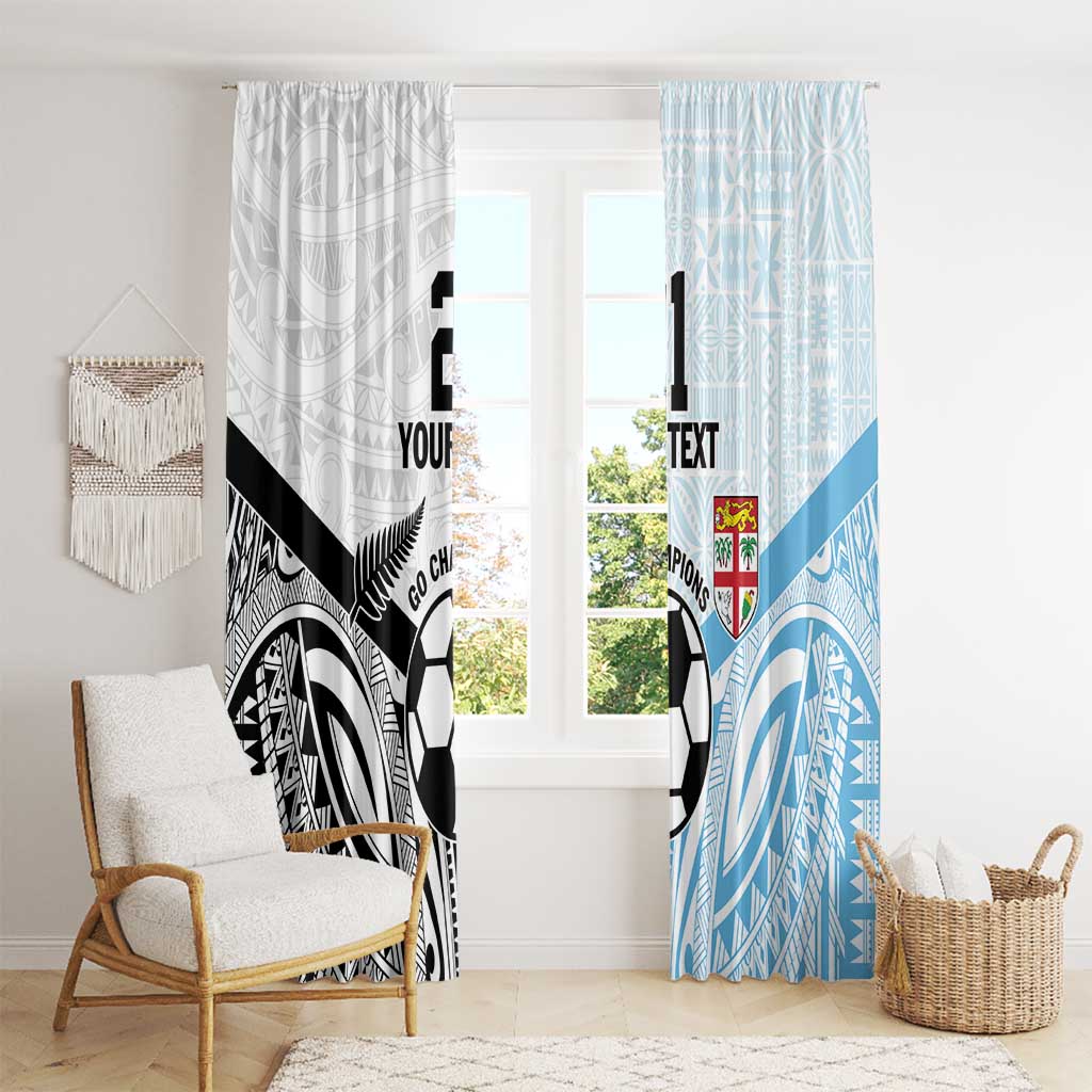 New Zealand-Fiji Football Custom Window Curtain Together Go Champions LT9 - Polynesian Pride