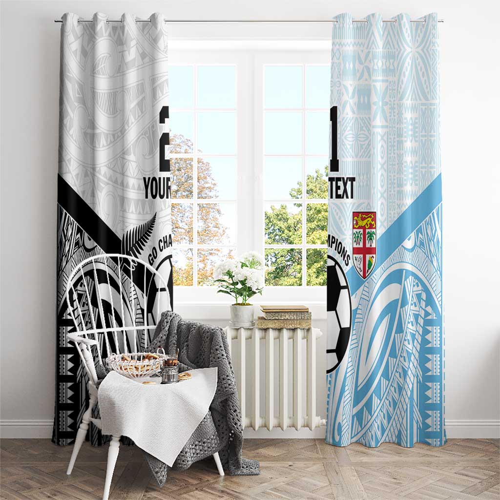 New Zealand-Fiji Football Custom Window Curtain Together Go Champions LT9 - Polynesian Pride