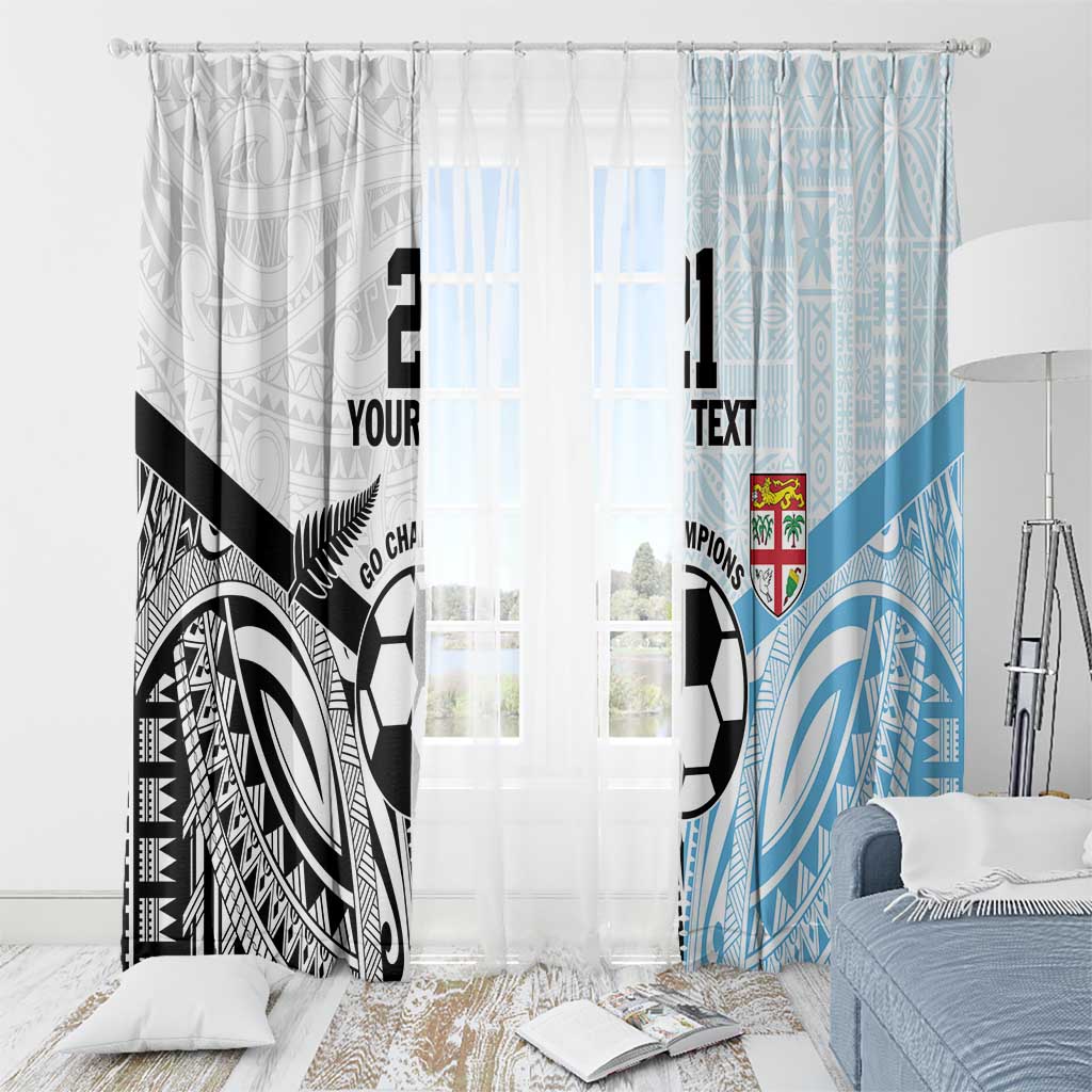 New Zealand-Fiji Football Custom Window Curtain Together Go Champions LT9 - Polynesian Pride