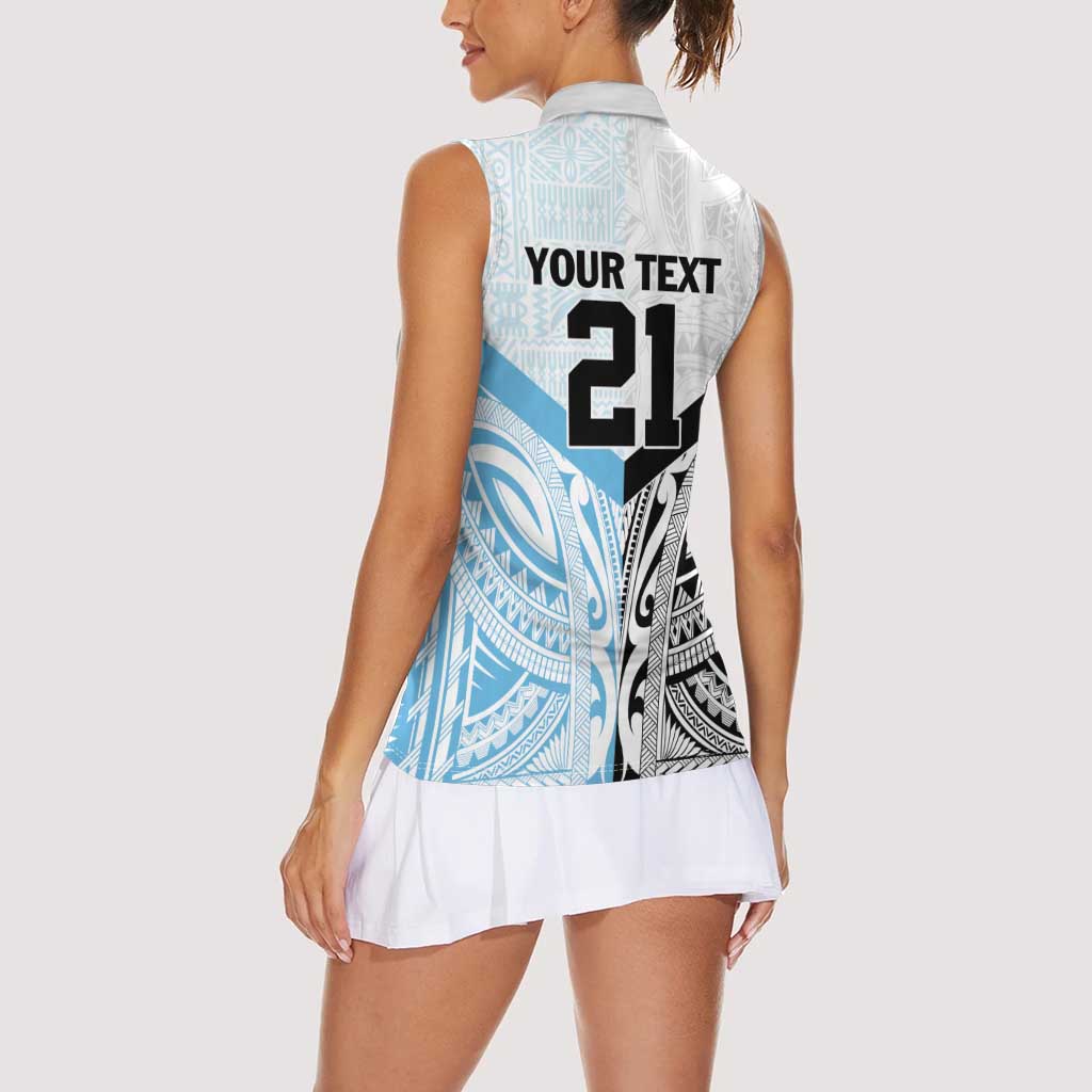New Zealand-Fiji Football Custom Women Sleeveless Polo Shirt Together Go Champions LT9 - Polynesian Pride