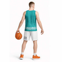 New Zealand Nurses Week Basketball Jersey Maori Kowhaiwhai Cyan Tribal LT9 - Polynesian Pride
