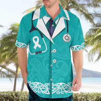 New Zealand Nurses Week Hawaiian Shirt Maori Kowhaiwhai Cyan Tribal LT9 - Polynesian Pride