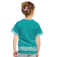 New Zealand Nurses Week Kid T Shirt Maori Kowhaiwhai Cyan Tribal LT9 - Polynesian Pride