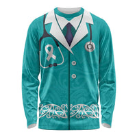 New Zealand Nurses Week Long Sleeve Shirt Maori Kowhaiwhai Cyan Tribal LT9 Unisex Cyan - Polynesian Pride