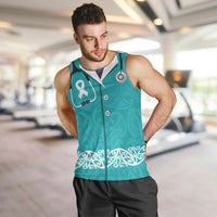 New Zealand Nurses Week Men Tank Top Maori Kowhaiwhai Cyan Tribal LT9 Cyan - Polynesian Pride