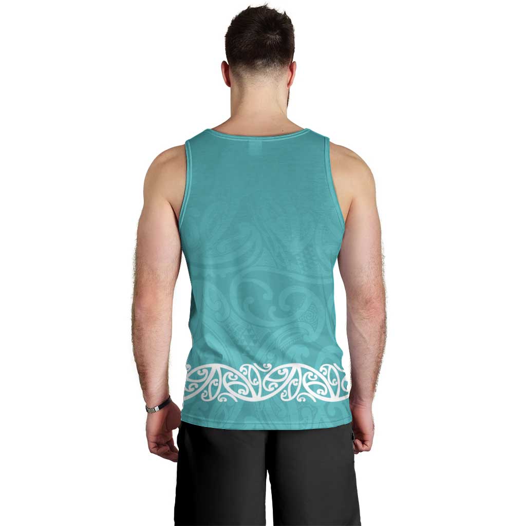 New Zealand Nurses Week Men Tank Top Maori Kowhaiwhai Cyan Tribal LT9 - Polynesian Pride