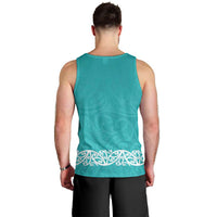New Zealand Nurses Week Men Tank Top Maori Kowhaiwhai Cyan Tribal LT9 - Polynesian Pride