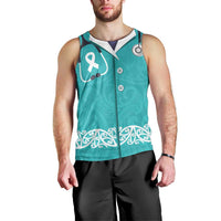 New Zealand Nurses Week Men Tank Top Maori Kowhaiwhai Cyan Tribal LT9 - Polynesian Pride