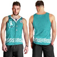 New Zealand Nurses Week Men Tank Top Maori Kowhaiwhai Cyan Tribal LT9 - Polynesian Pride