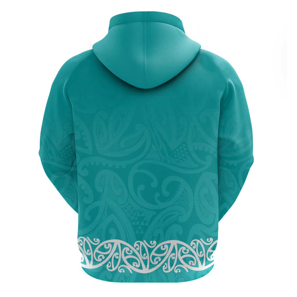 New Zealand Nurses Week Zip Hoodie Maori Kowhaiwhai Cyan Tribal LT9 - Polynesian Pride