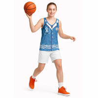 New Zealand Nurses Week Basketball Jersey Maori Kowhaiwhai Blue Tribal LT9 - Polynesian Pride