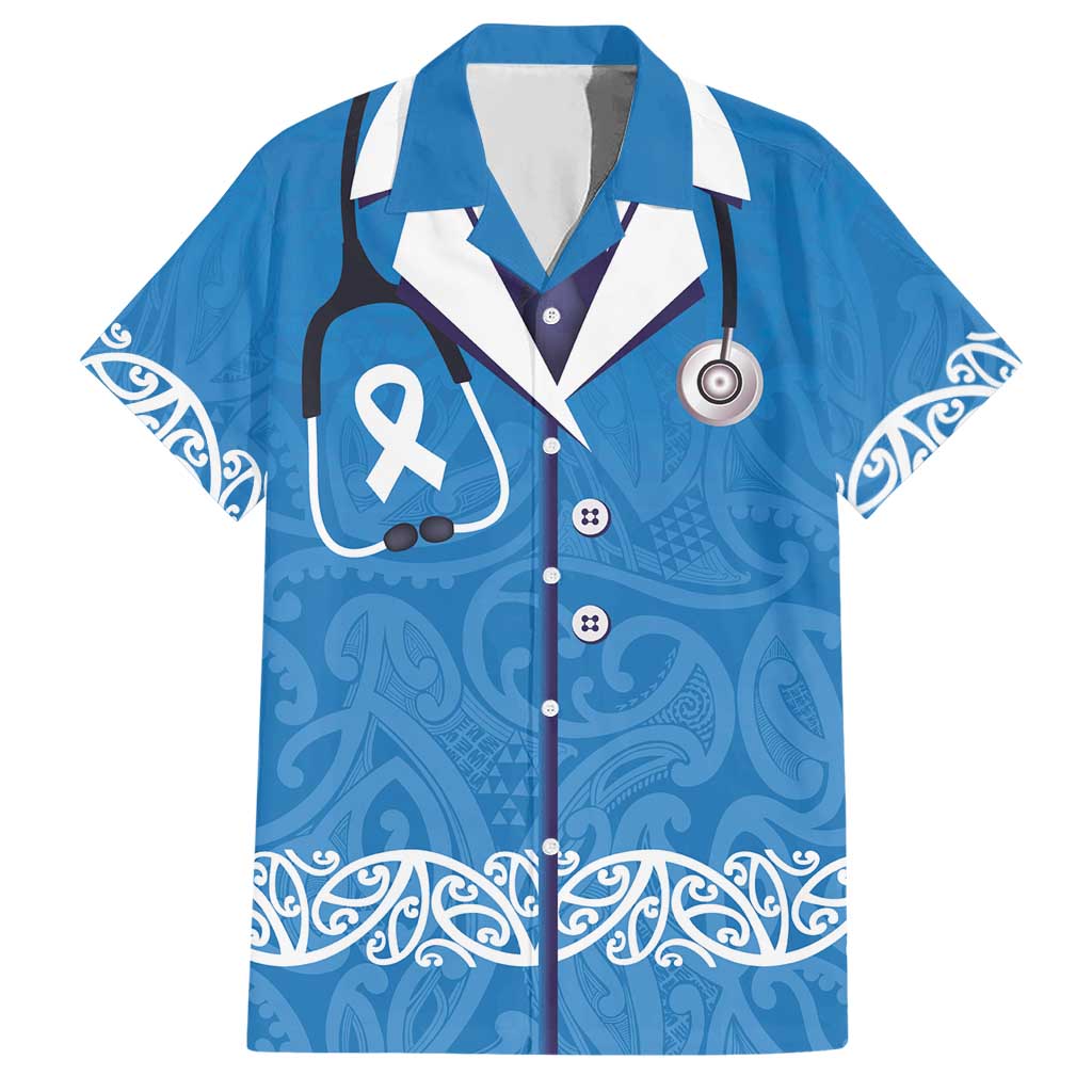 New Zealand Nurses Week Hawaiian Shirt Maori Kowhaiwhai Blue Tribal LT9 Blue - Polynesian Pride