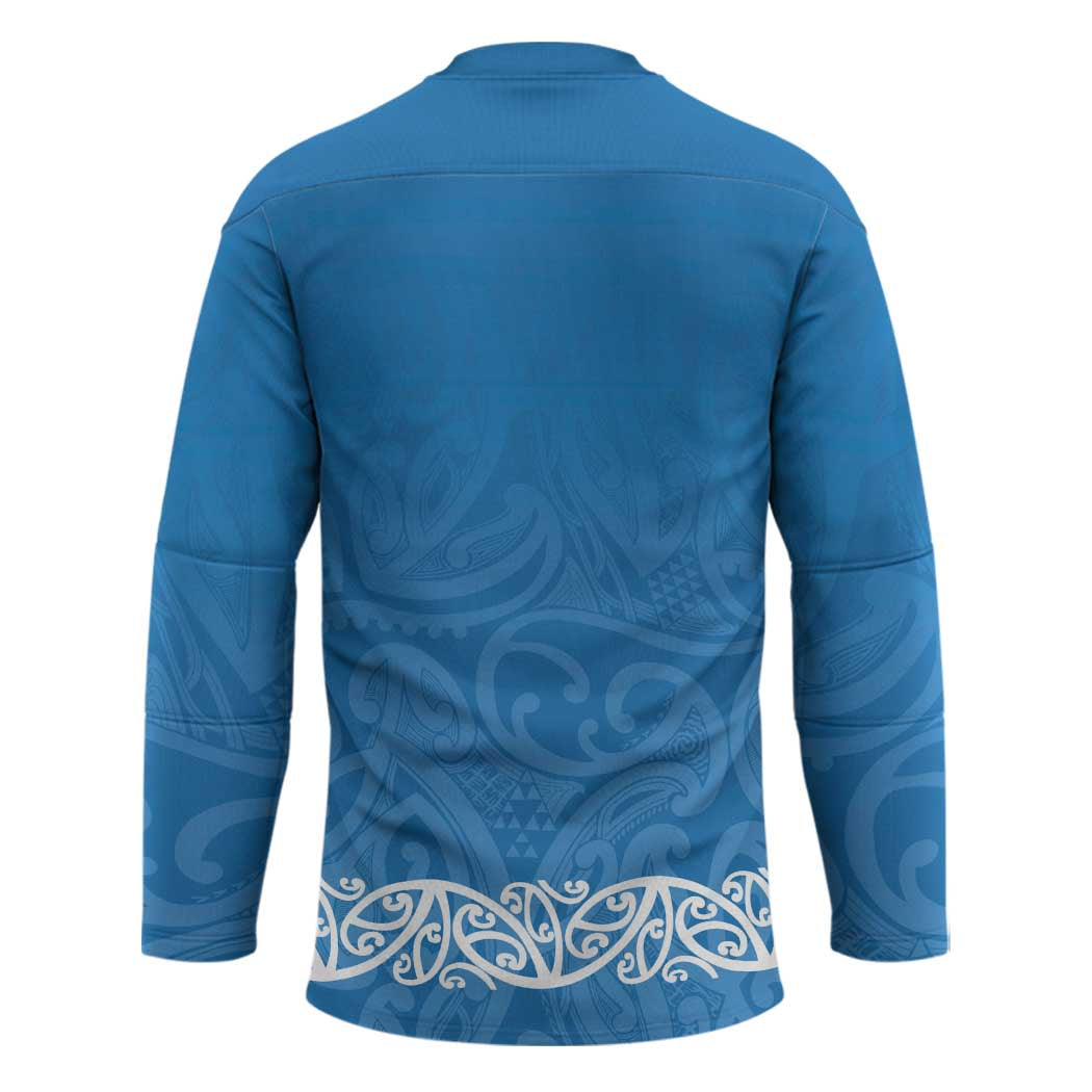 New Zealand Nurses Week Hockey Jersey Maori Kowhaiwhai Blue Tribal LT9 - Polynesian Pride