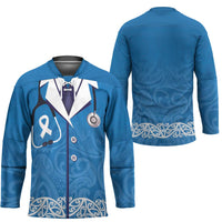 New Zealand Nurses Week Hockey Jersey Maori Kowhaiwhai Blue Tribal LT9 - Polynesian Pride