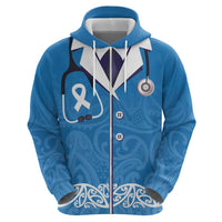 New Zealand Nurses Week Hoodie Maori Kowhaiwhai Blue Tribal LT9 - Polynesian Pride