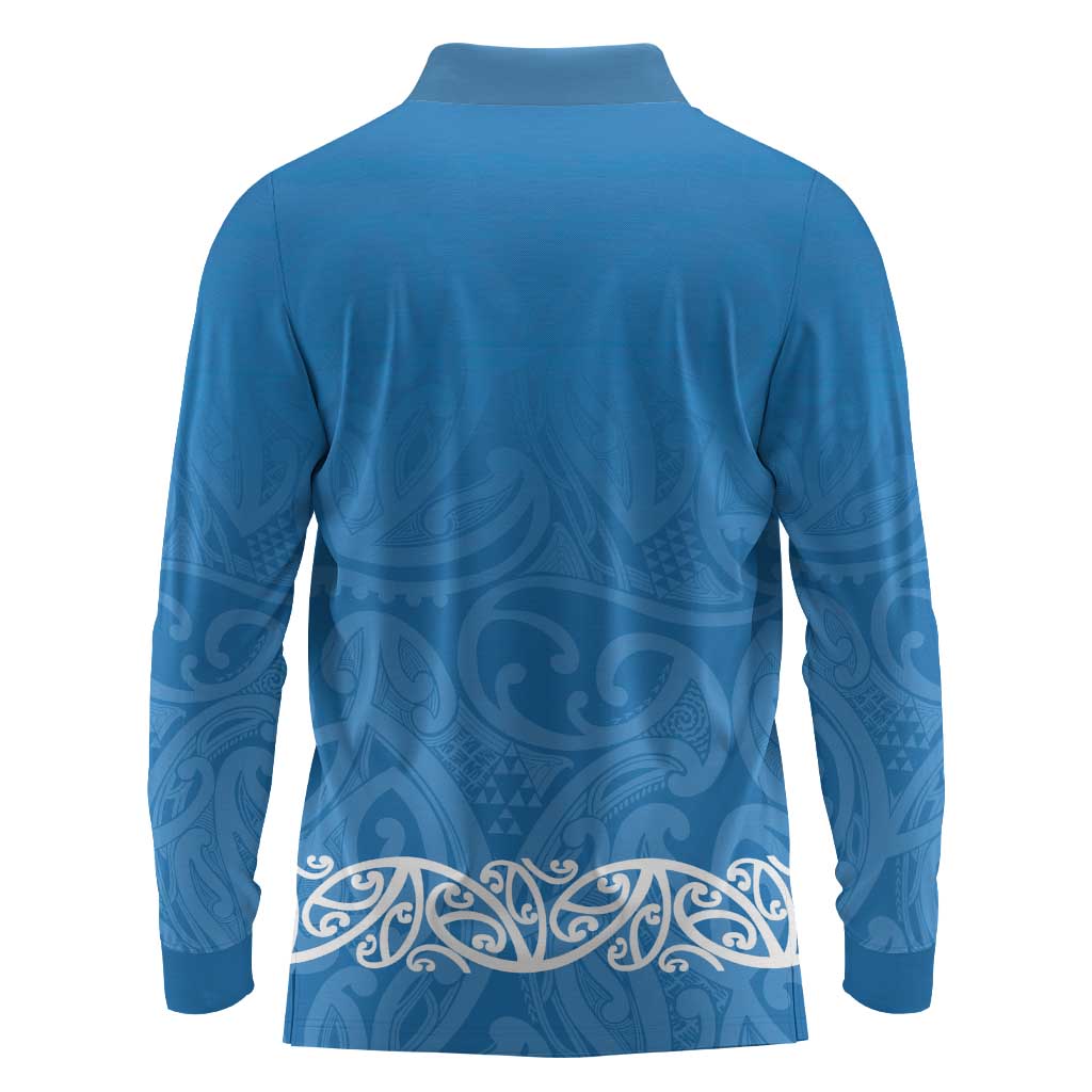 New Zealand Nurses Week Long Sleeve Polo Shirt Maori Kowhaiwhai Blue Tribal LT9 - Polynesian Pride