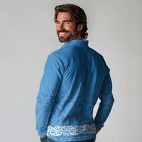 New Zealand Nurses Week Long Sleeve Polo Shirt Maori Kowhaiwhai Blue Tribal LT9 - Polynesian Pride