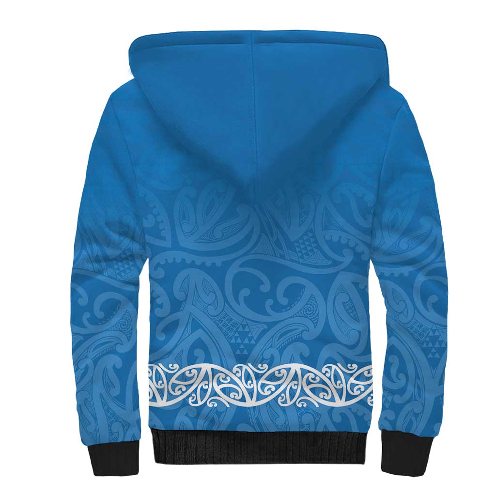 New Zealand Nurses Week Sherpa Hoodie Maori Kowhaiwhai Blue Tribal LT9 - Polynesian Pride