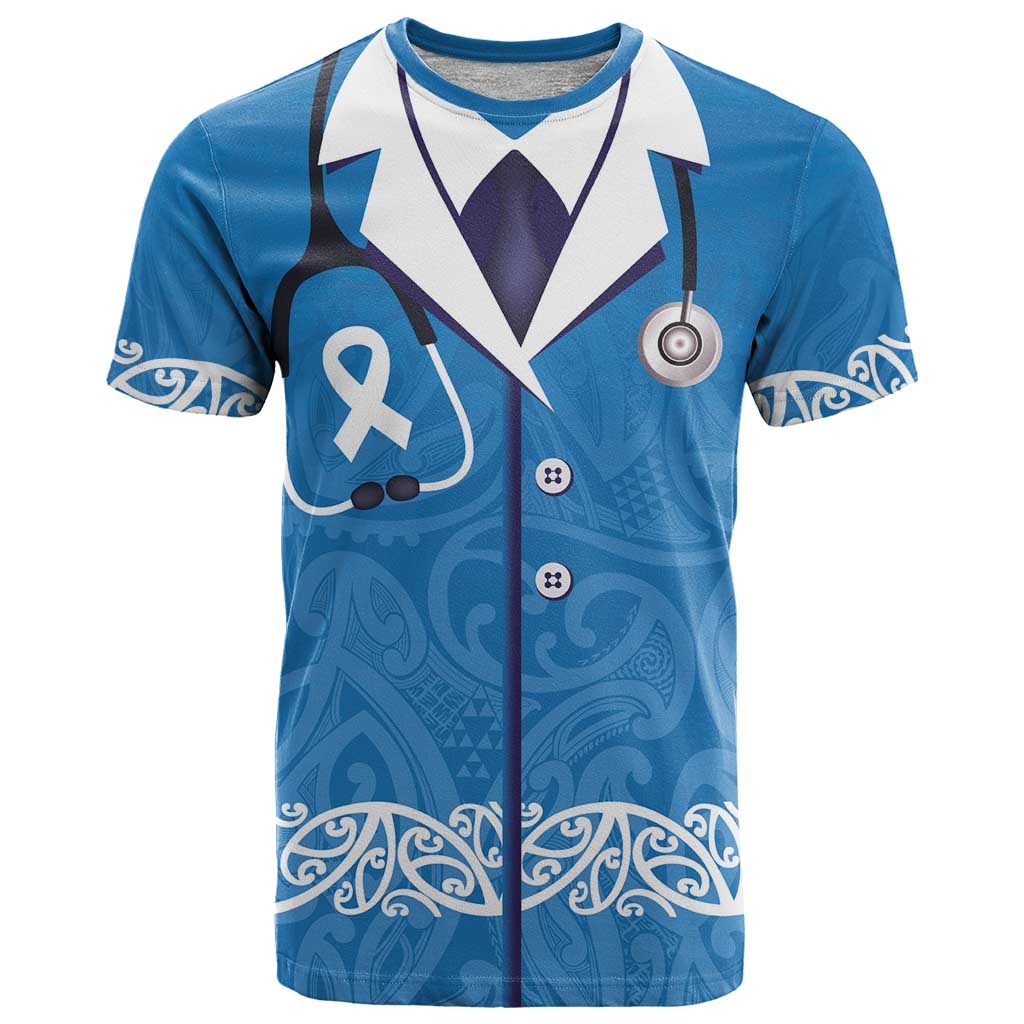 New Zealand Nurses Week T Shirt Maori Kowhaiwhai Blue Tribal LT9 Blue - Polynesian Pride