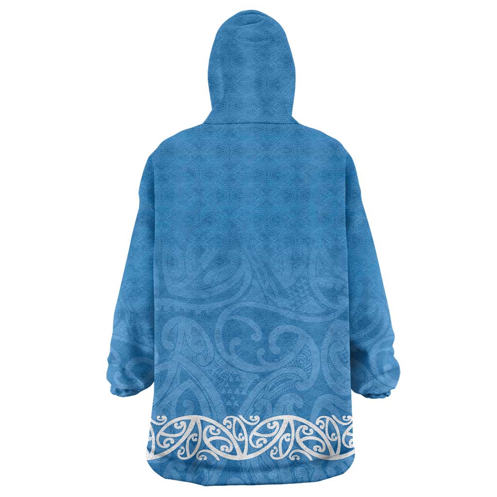 New Zealand Nurses Week Wearable Blanket Hoodie Maori Kowhaiwhai Blue Tribal LT9 - Polynesian Pride