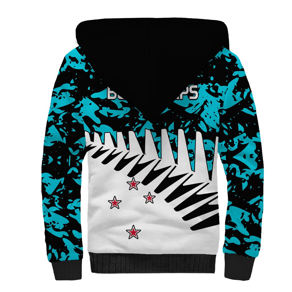 New Zealand Cricket Sherpa Hoodie Black Cap Sporty Style No2 LT9 - Polynesian Pride