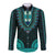 African Dashiki Long Sleeve Button Shirt With Polynesian Pattern - Teal LT9 Unisex Teal - Polynesian Pride