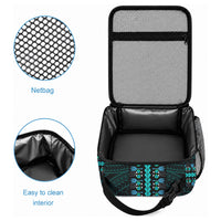 African Dashiki With Polynesian Pattern Teal Lunch Bag LT9 - Polynesian Pride