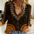 African Dashiki Women Casual Shirt With Polynesian Pattern - Gold LT9 Female Gold - Polynesian Pride