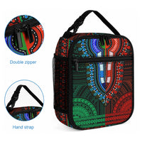 African Dashiki With Polynesian Pattern Green Red Lunch Bag LT9 - Polynesian Pride