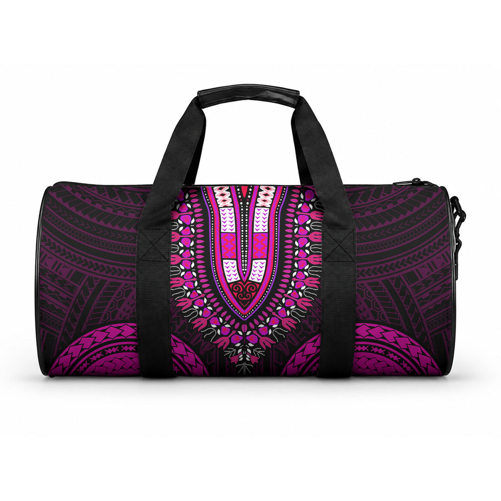 African Dashiki With Polynesian Pattern Pink Duffle Bag LT9 One size Pink - Polynesian Pride